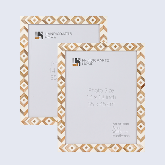 Photo Frame Marquet-Array Collection Pack of 2 Brown & White 14x18 Inch
