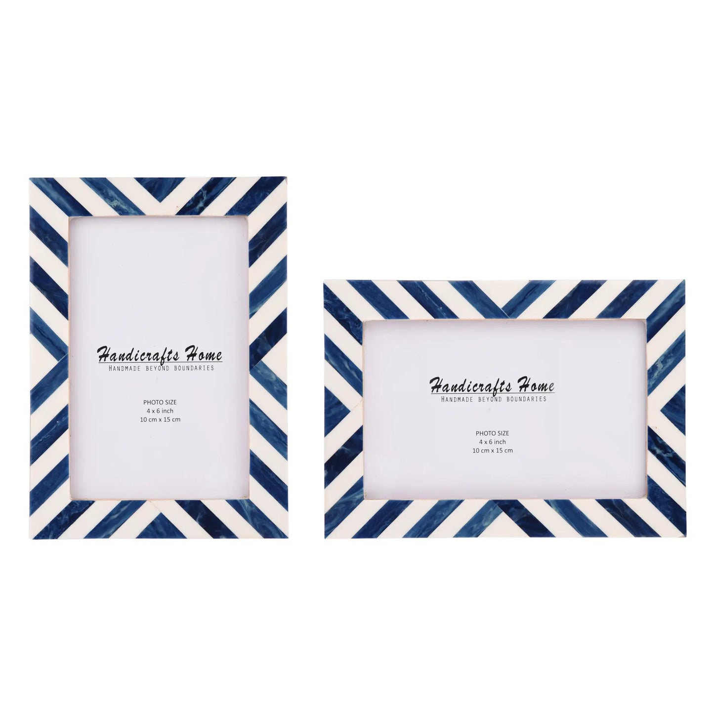 Decorative Picture Frame Candy Cane Blueberry Pack of 2 Blue & White - 4x6, 5x7, 8x10