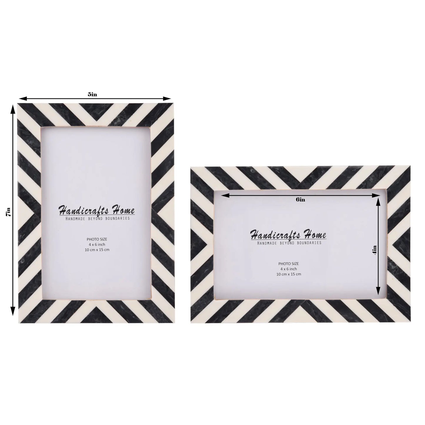 Picture Frame Candy Cane Liquorice Pack of 2 Black & White - 4x6, 5x7, 8x10