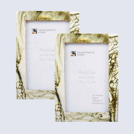 Decorative Picture Frame Deco Marble Collection Pack of 2 - 4x6, 5x7, 8x10