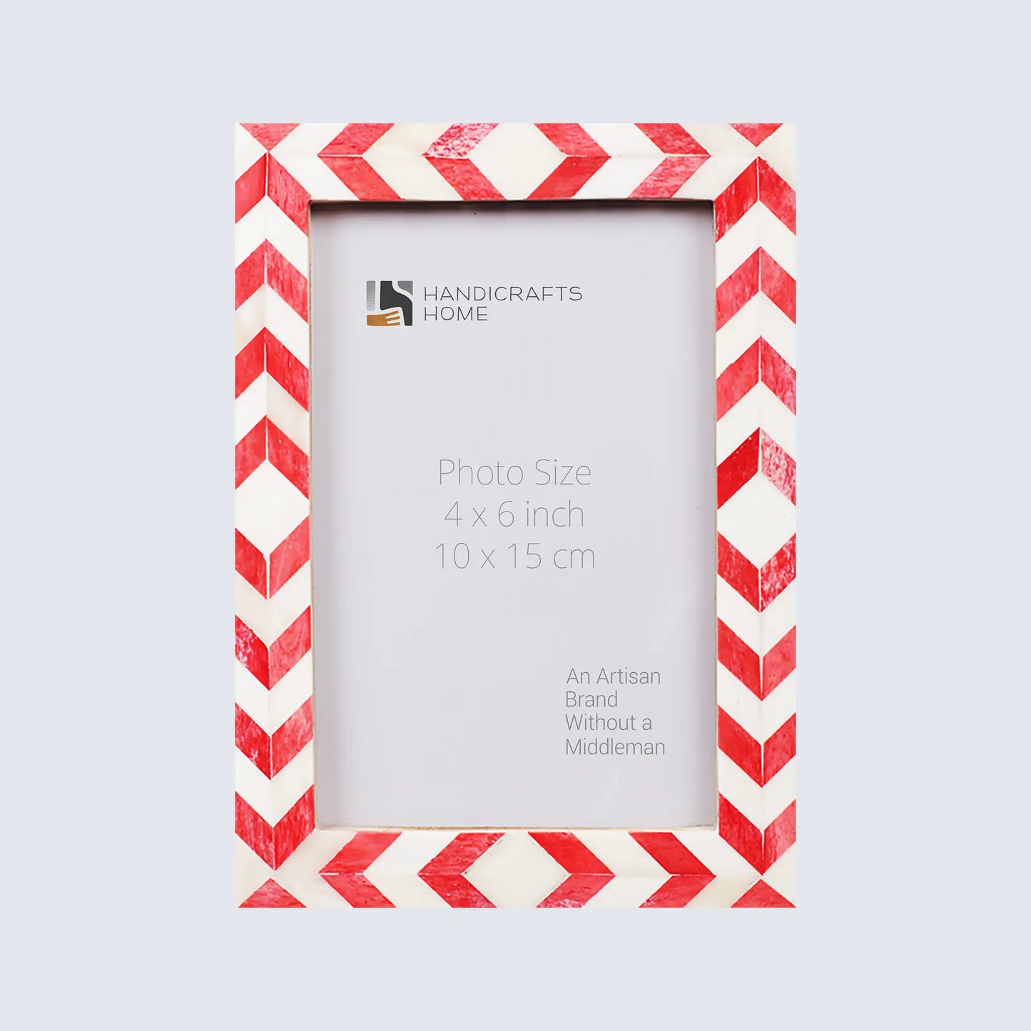 Photo Frame Mosaic Chevron Red & White - Available in 3 Sizes