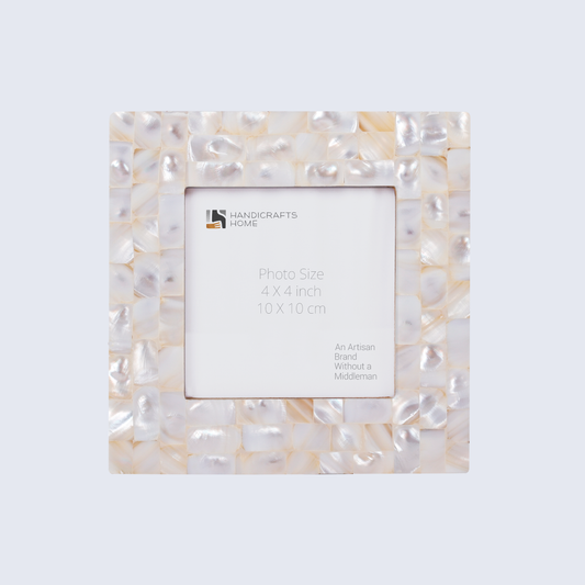 Picture Frames Mother of Pearl White 4x4 Inch