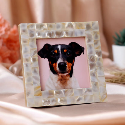 Picture Frames Mother of Pearl White 4x4 Inch