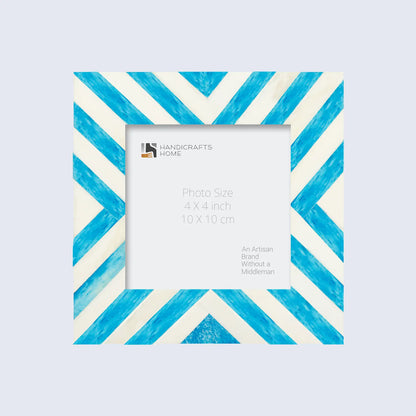 Chevron Picture Frames Handmade Decor Gift & Poster Frame Turquoise - 4x4, 4x6