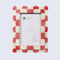 Picture Frame Scalloped Art Red & White - Available in 4 sizes