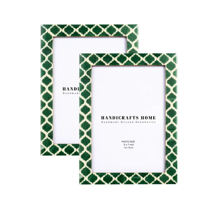 Decorative Picture Frame Casablanca Verde Pack of 2 - 4x6, 5x7, 8x10