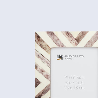 Make to Order Handmade Chevron Brown & White Pattern Picture Frames - 4x6, 5x7