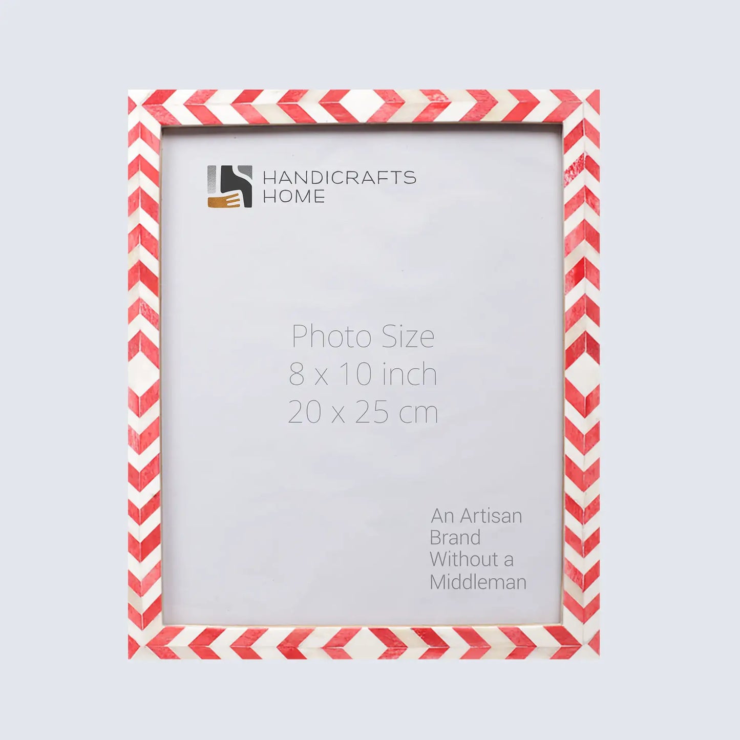 Photo Frame Mosaic Chevron Red & White - Available in 3 Sizes