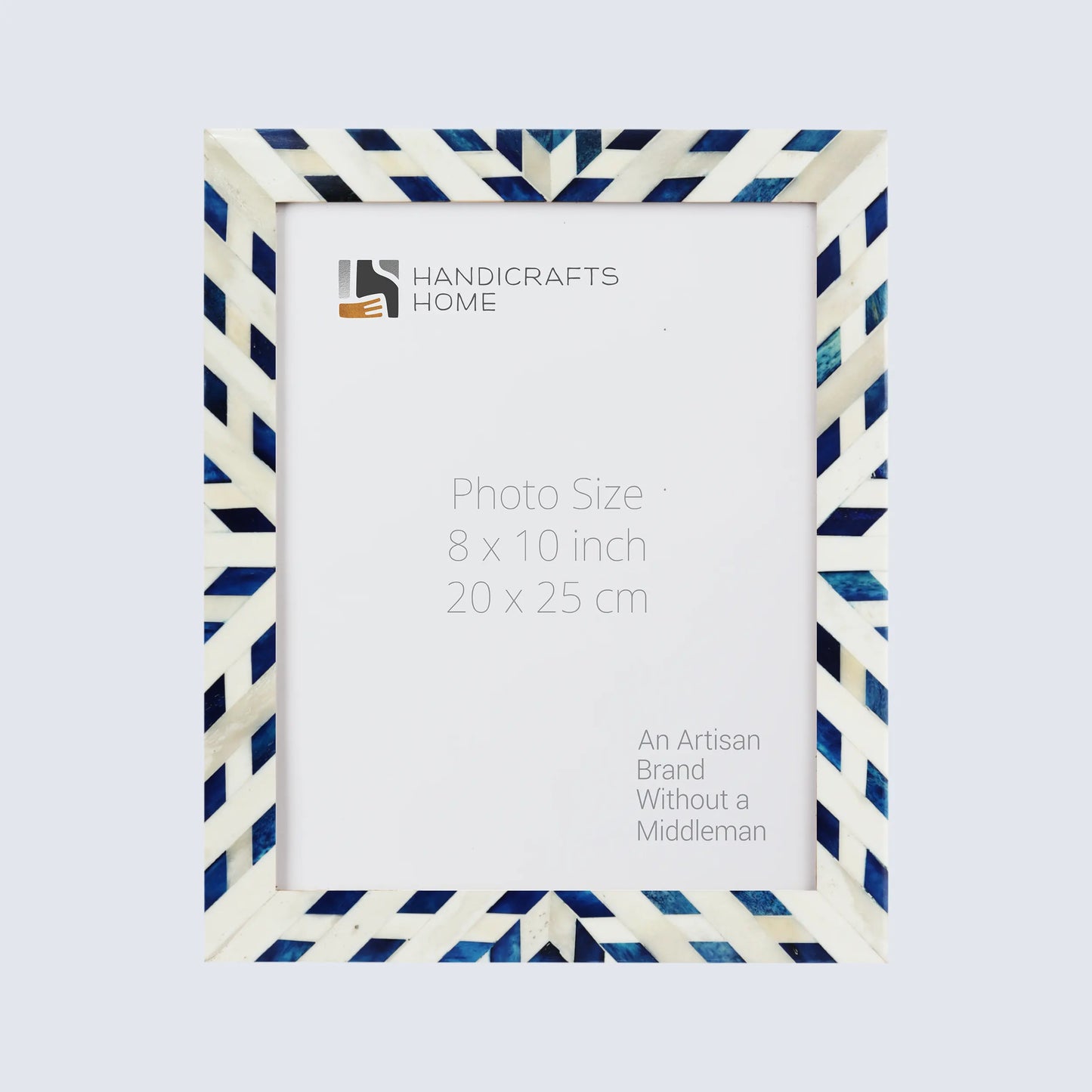 Picture Frame Hypno Frost Pattern Blue & White - Sizes 4x6, 5x7, 8x10