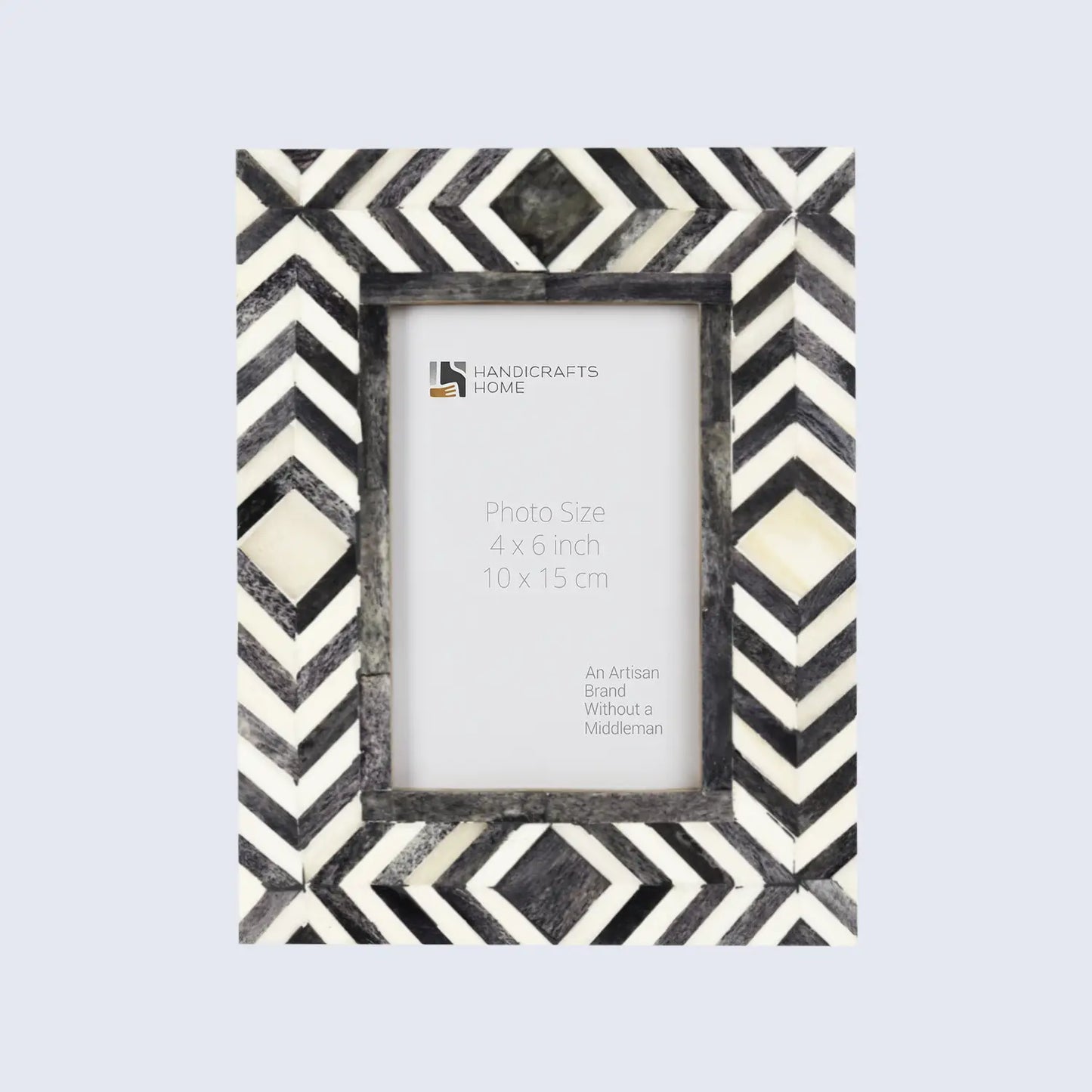 Photo Frame Mosaic Slate Chevron Grey & White 4x6 Inch