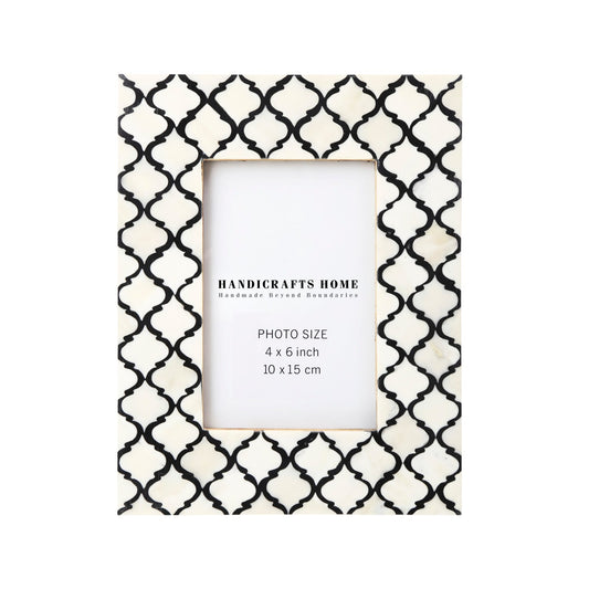 Picture Frames Moroccan Pattern Black & White 4x6 Inch