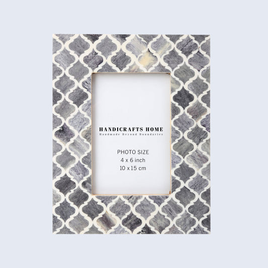 4x6 Photo Frames Moroccan Pattern Picture Frames - Grey