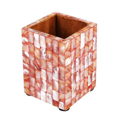 Pen Holder Mother of Pearl Pink 3x4 Inch