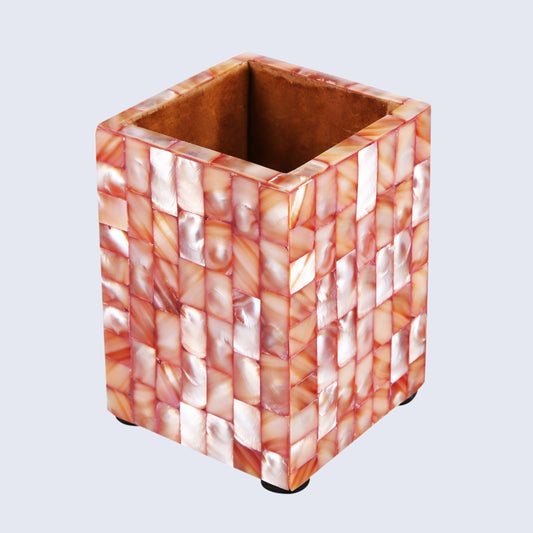 Pen Holder Mother of Pearl Pink 3x4 Inch