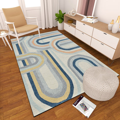 Premium Hand-Tufted Rug Made of 100% Wool  - Pastel Loops - 3x5 Feet