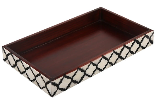 10x6 Bathroom Tray Moroccan Pattern Black & White- Available in 6 Colors