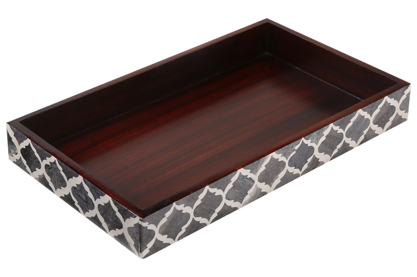 10x6 Bathroom Tray Moroccan Pattern Black & White- Available in 6 Colors