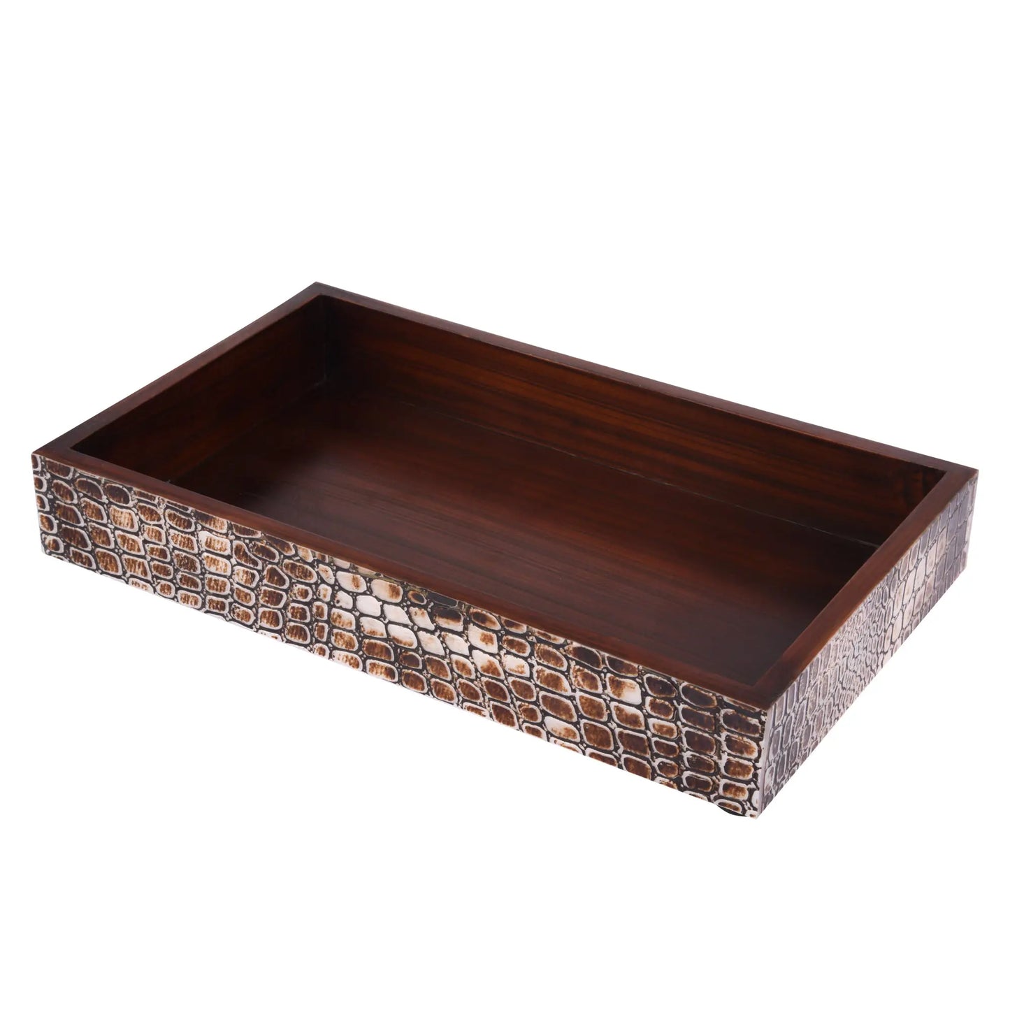 Bathroom Tray Parlour Snap Pattern- Brown 10x6 Inches