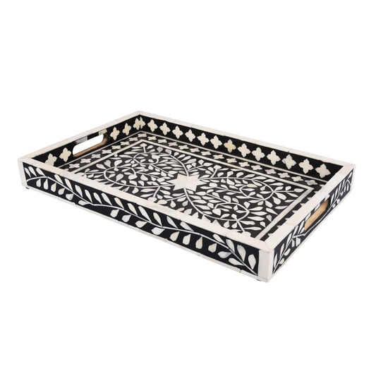 Decorative Tray Alhambra Negra Black & White 11x17, 12x12