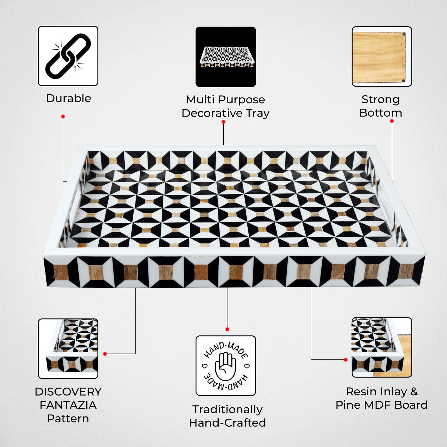 Decorative Tray Discovery Cypher Pattern - 11x17, 12x12