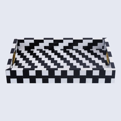 Handmade Optique Pixel Inspired Decorative Tray in 11x17 Inch