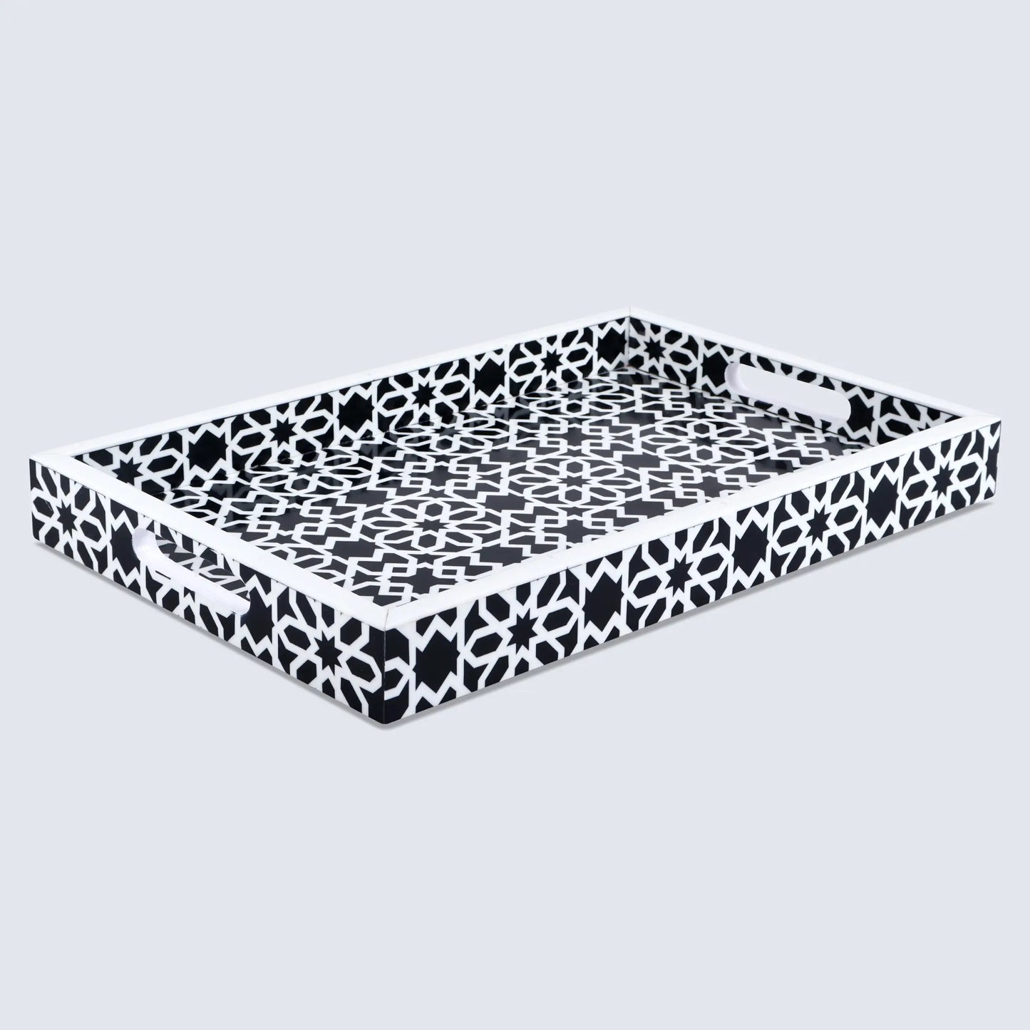 Decorative Tray Shiraz Black & White - 11x17, 12x12 inch