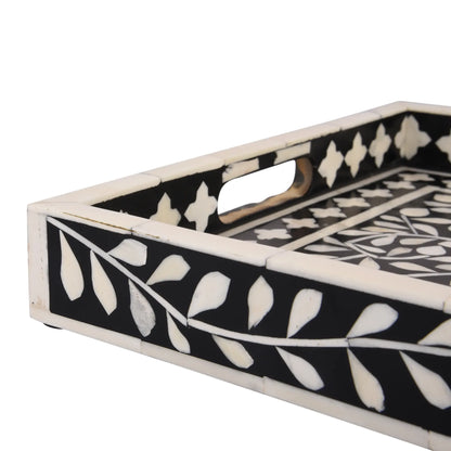 Decorative Tray Alhambra Negra Black & White 11x17, 12x12