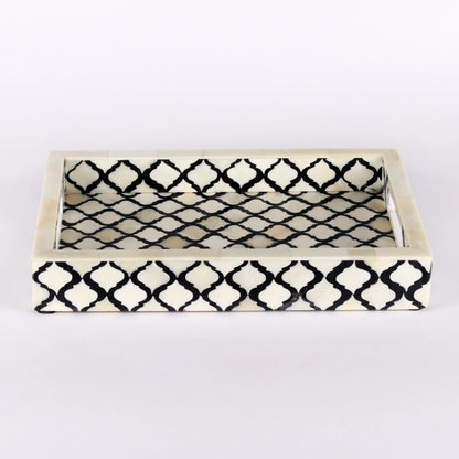 Decorative Tray Moroccan Pattern Black & White- Available in 3 Sizes