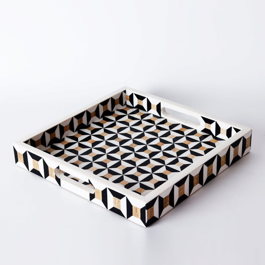 Decorative Tray Discovery Cypher Pattern Multi 12x2 Inch