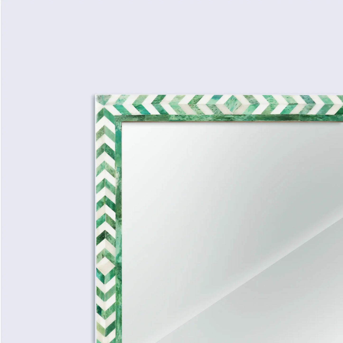 Make to Order Taj Pattern Green Mirror- Available in 4 Sizes