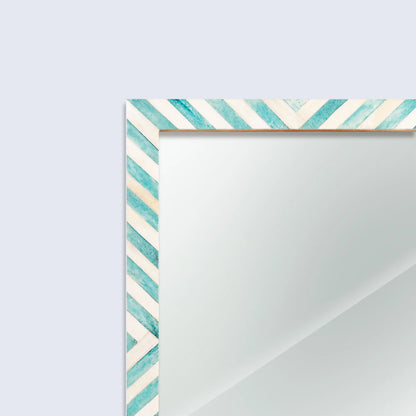 Make to Order Chevron Pattern Green Mirror- Available in 3 Sizes