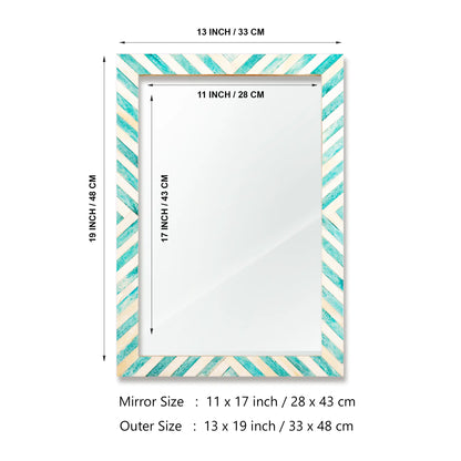 Make to Order Chevron Pattern Green Mirror- Available in 3 Sizes