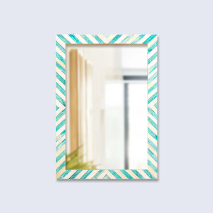 Make to Order Chevron Pattern Green Mirror- Available in 3 Sizes