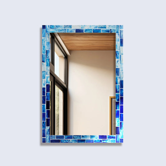 Make to Order Indigo Pattern Mirror - Available in 9 Sizes