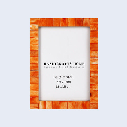 Photo Frames Chic Classic Collection Bone Inlay Orange 5x7 Inch